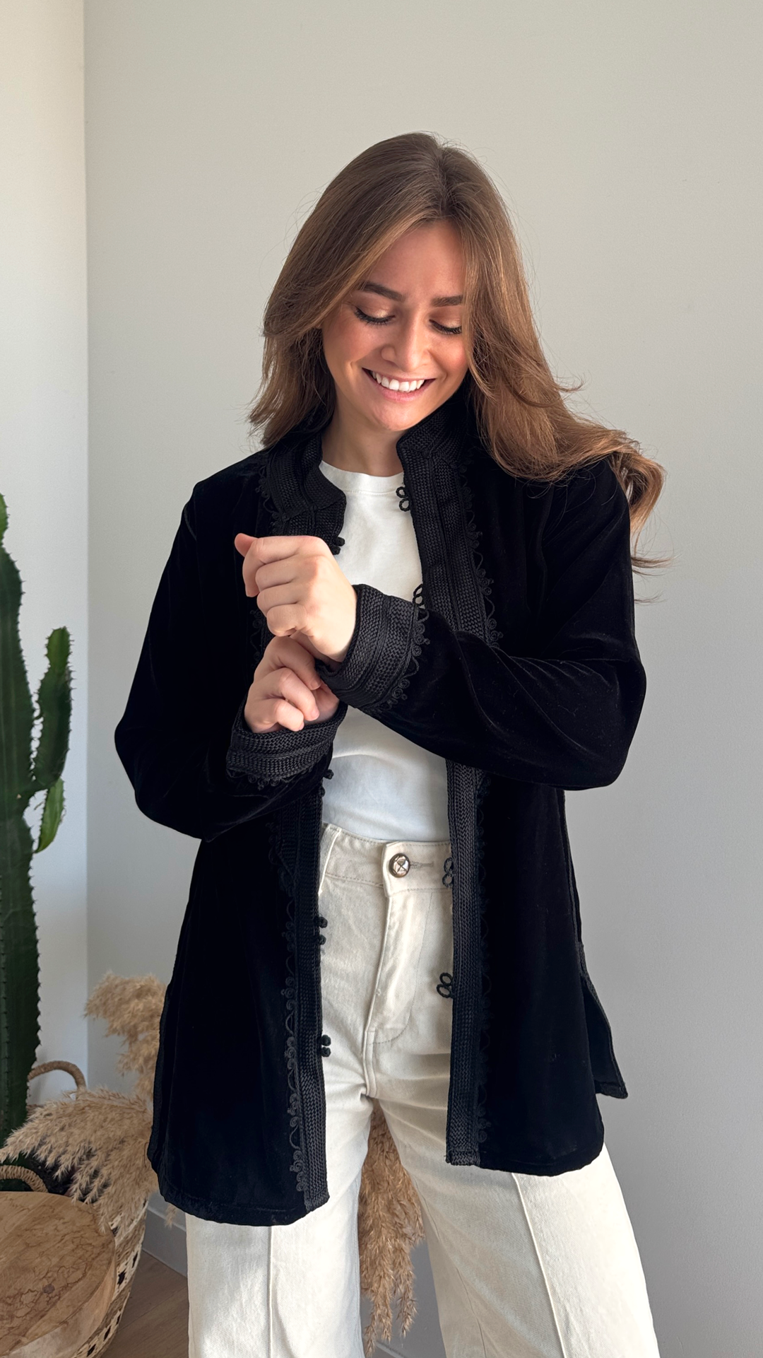Nina – Veste en velours marocain