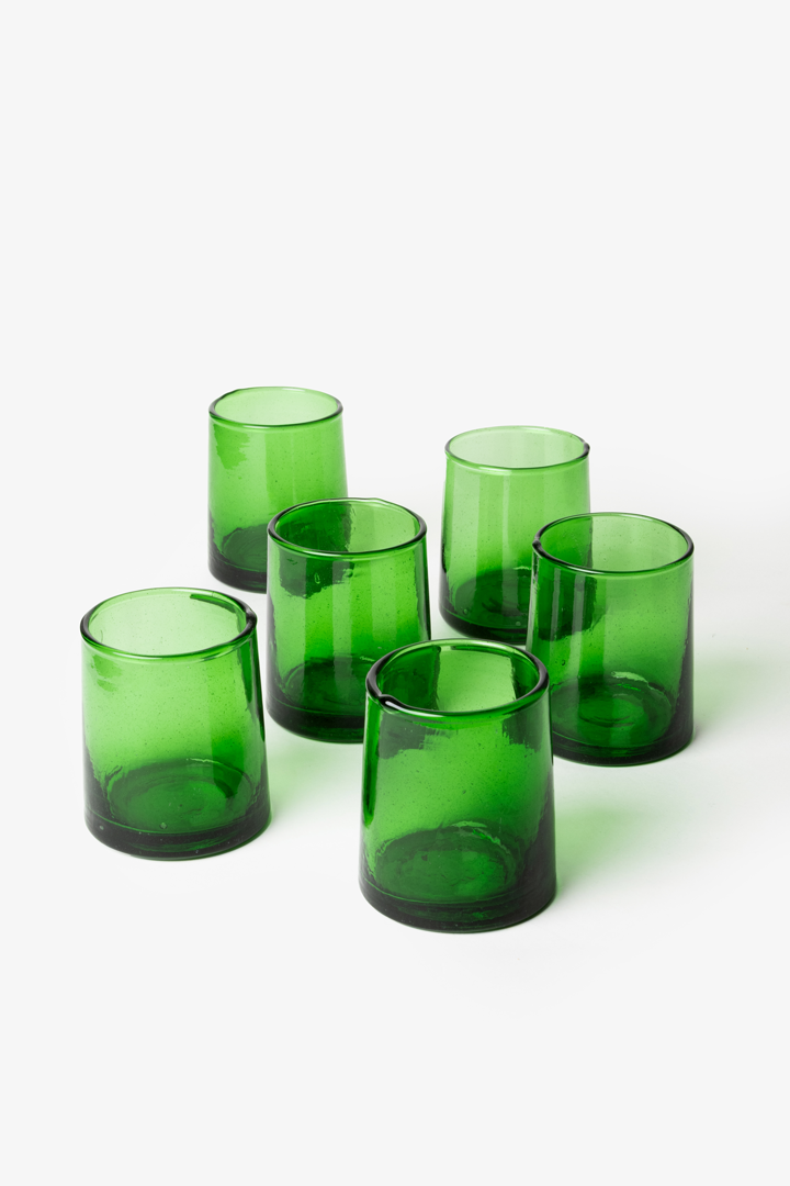 Talia Green – Lot de 6 verres marocains verts