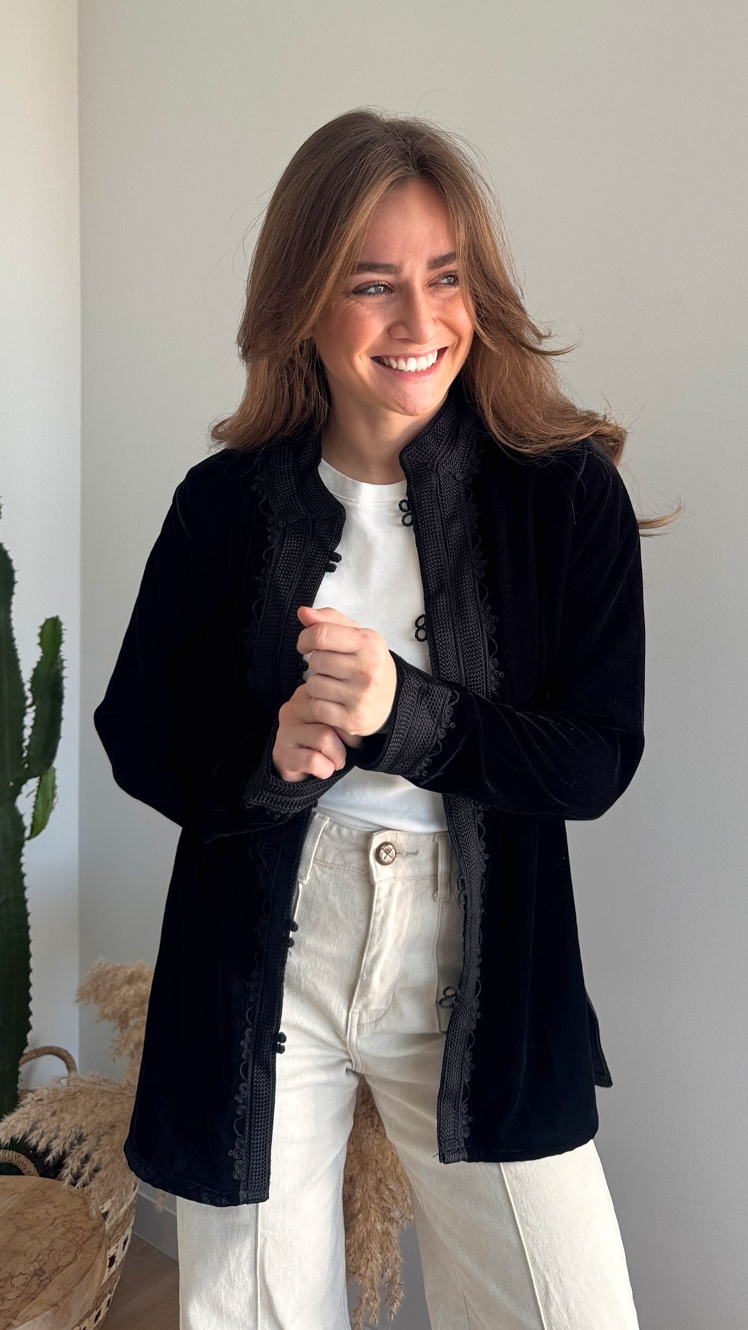 Nina – Veste en velours marocain