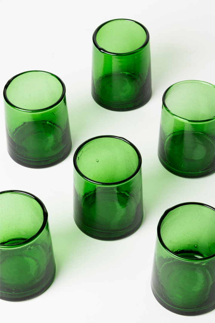 Talia Green – Lot de 6 verres marocains verts