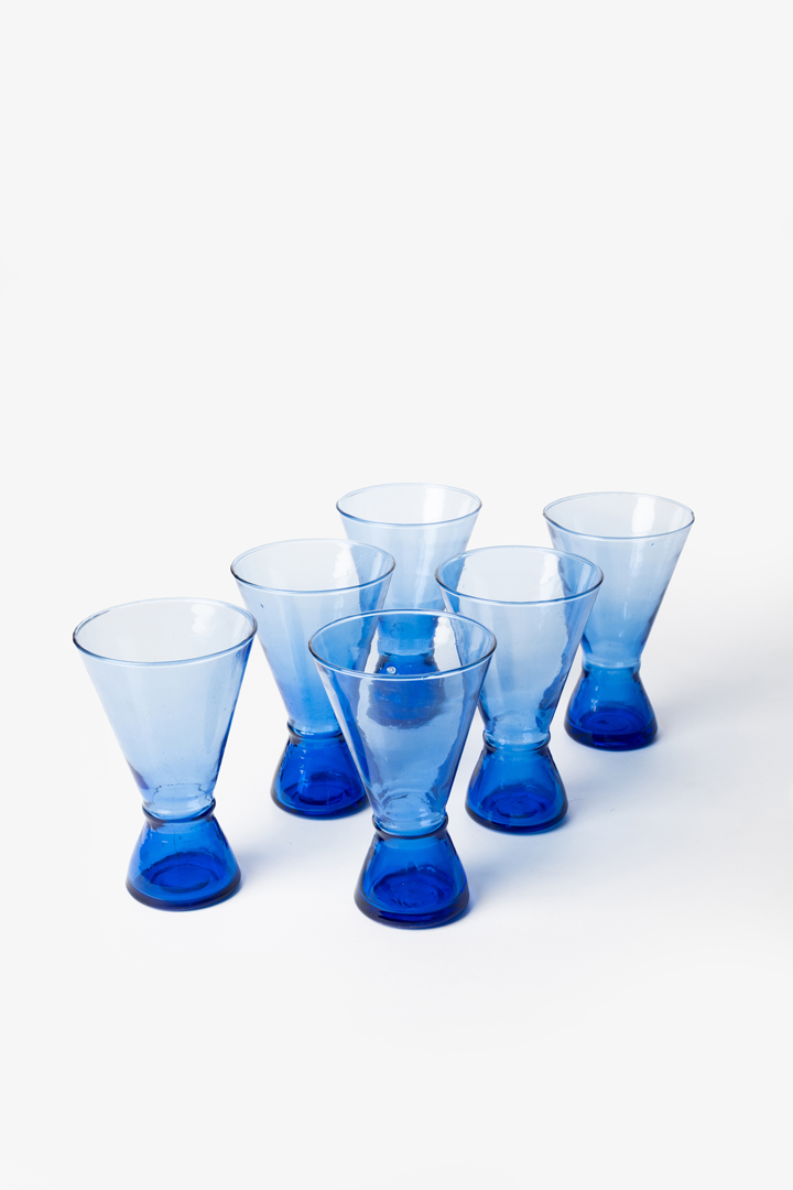Set Yasmine – 6 verres bleu roi