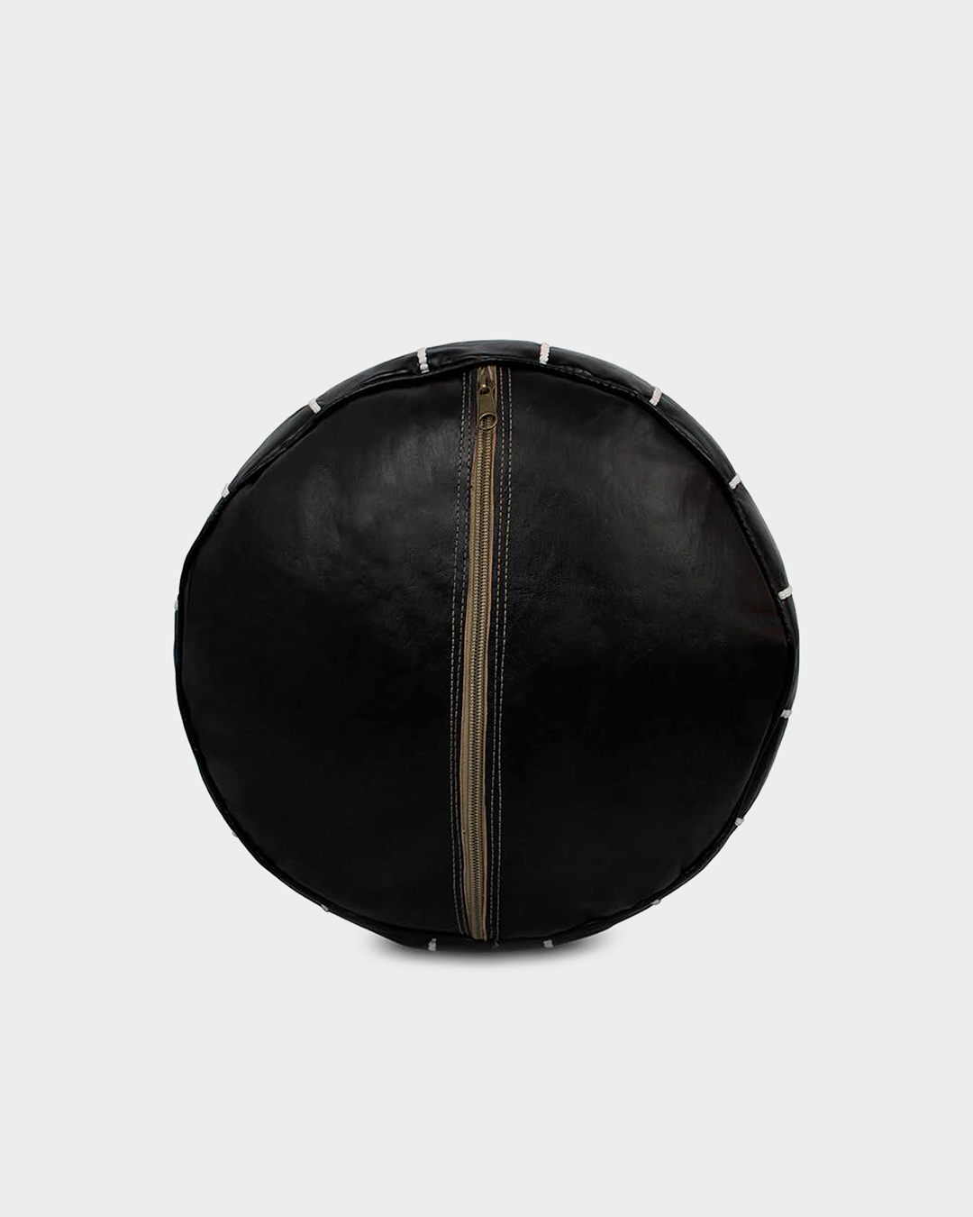 Pouf marocain en cuir avec broderie traditionnelle
