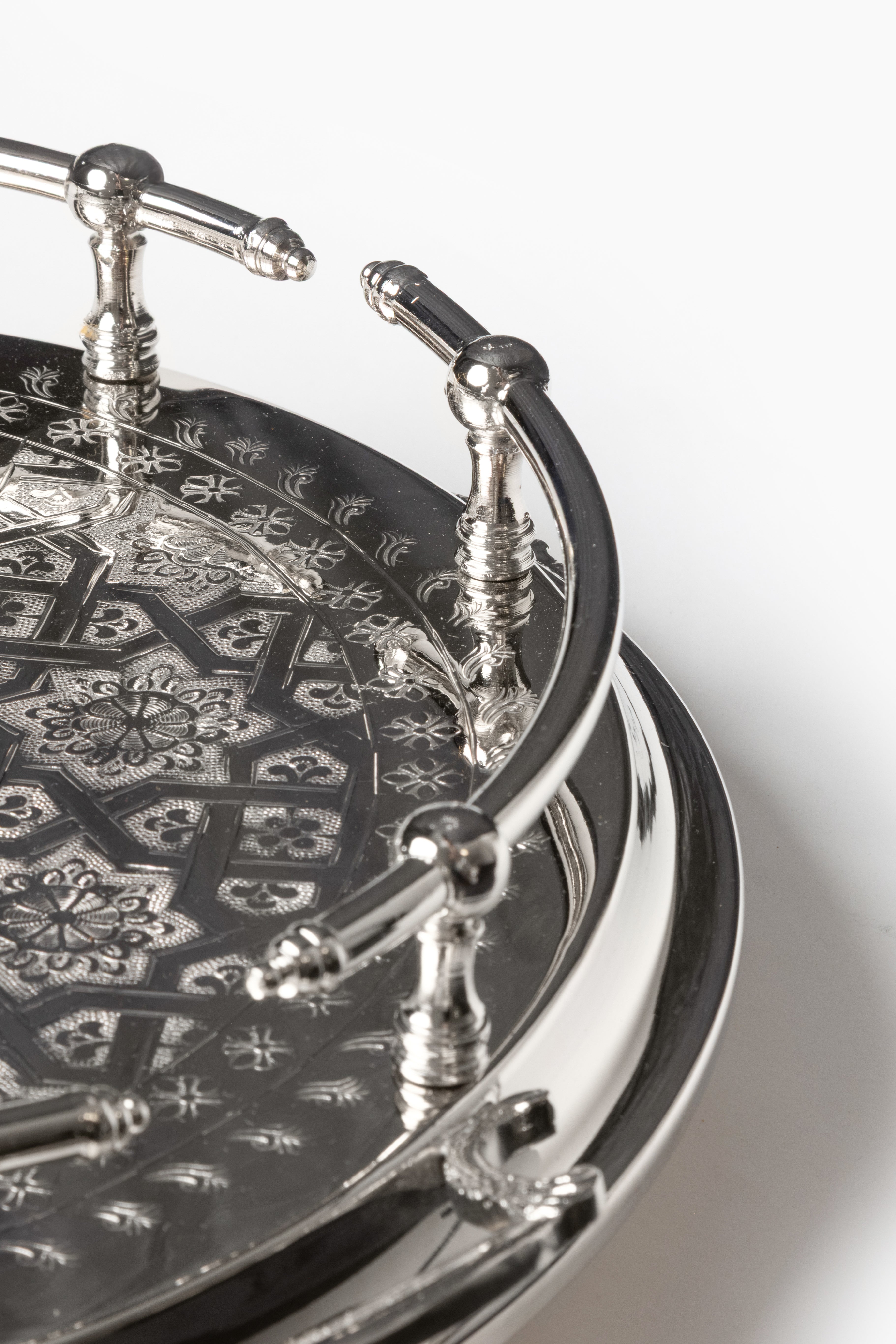 Sultana – Plateau marocain de luxe avec gravures traditionnelles