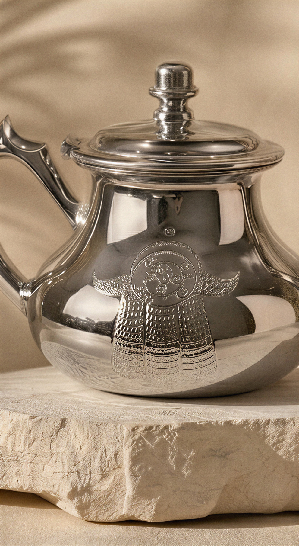 Fatima – Théière Marocaine Bohème avec Gravures Khamsa