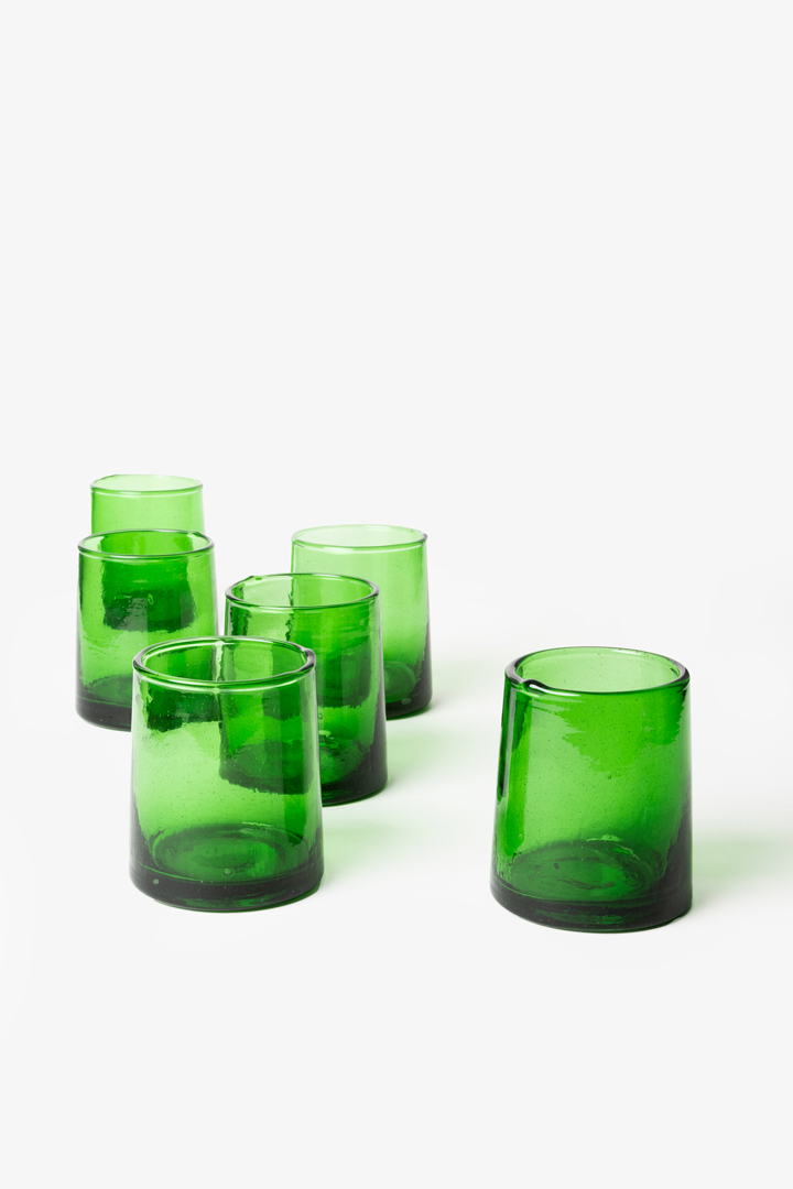 Talia Green – Lot de 6 verres marocains verts