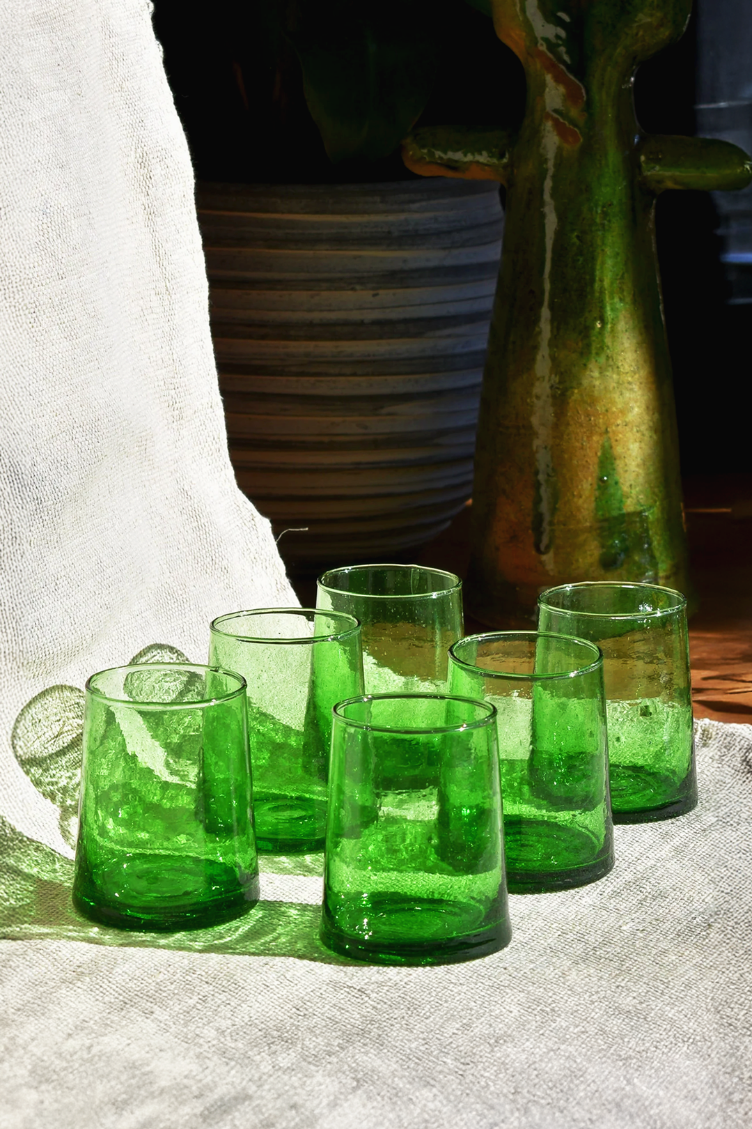 Talia Green – Lot de 6 verres marocains verts