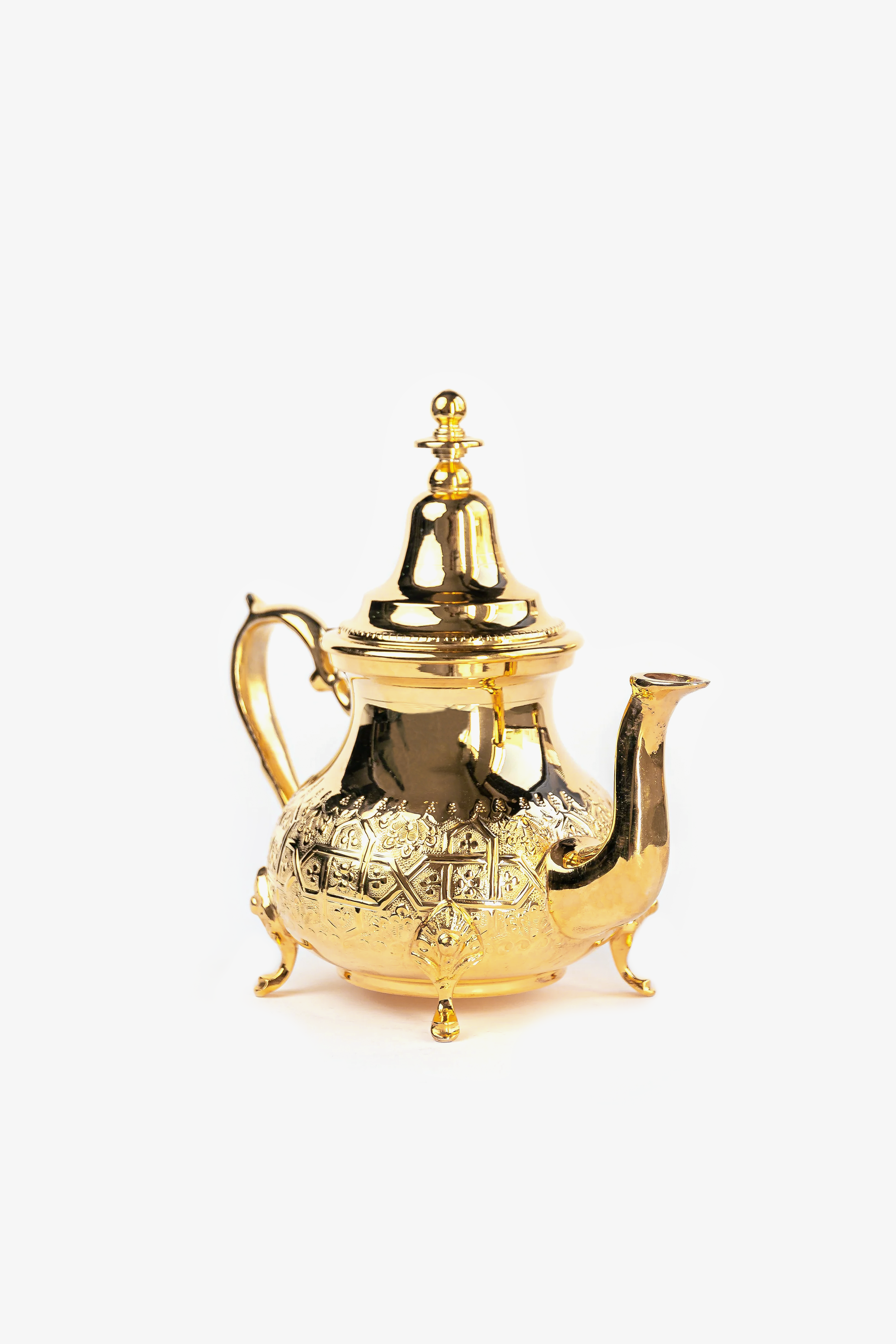 Moulay – Théière marocaine à pieds avec gravures traditionnelles