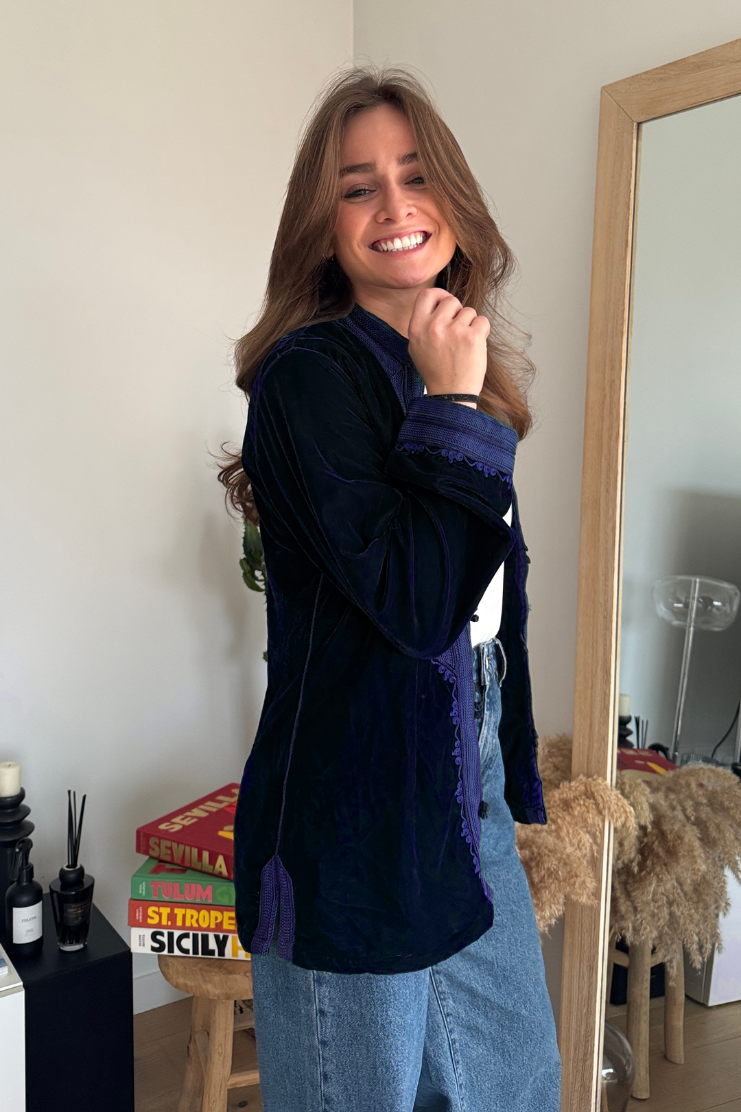 Nina – Veste en velours marocain