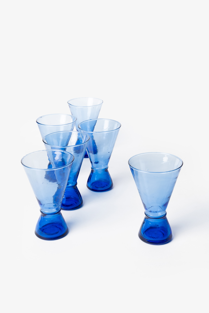 Set Yasmine – 6 verres bleu roi