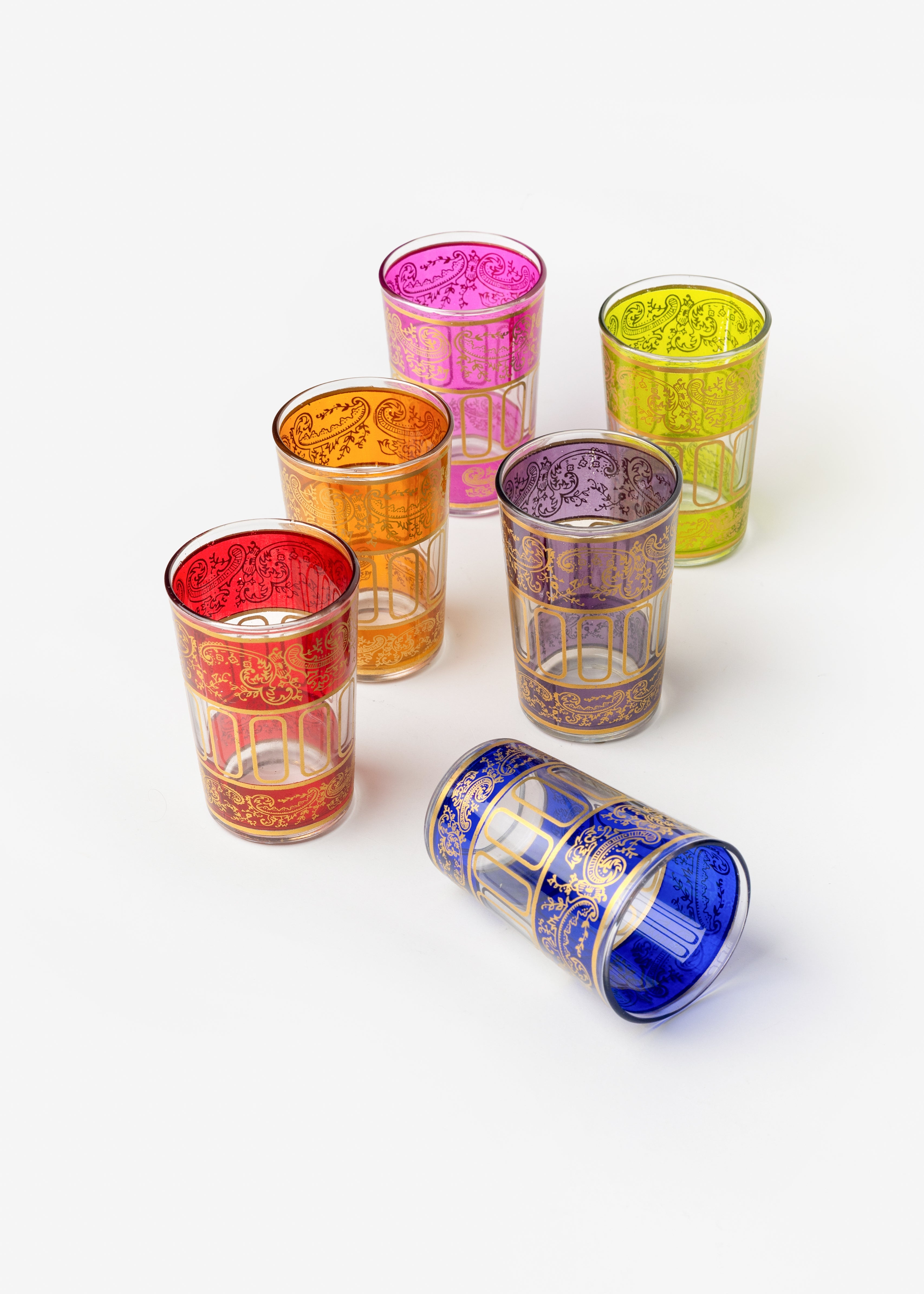 Set de 6 verres marocains colorés