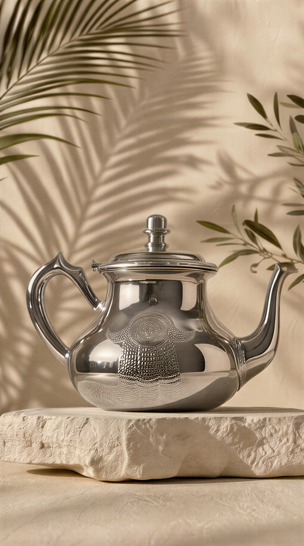 Fatima – Théière Marocaine Bohème avec Gravures Khamsa