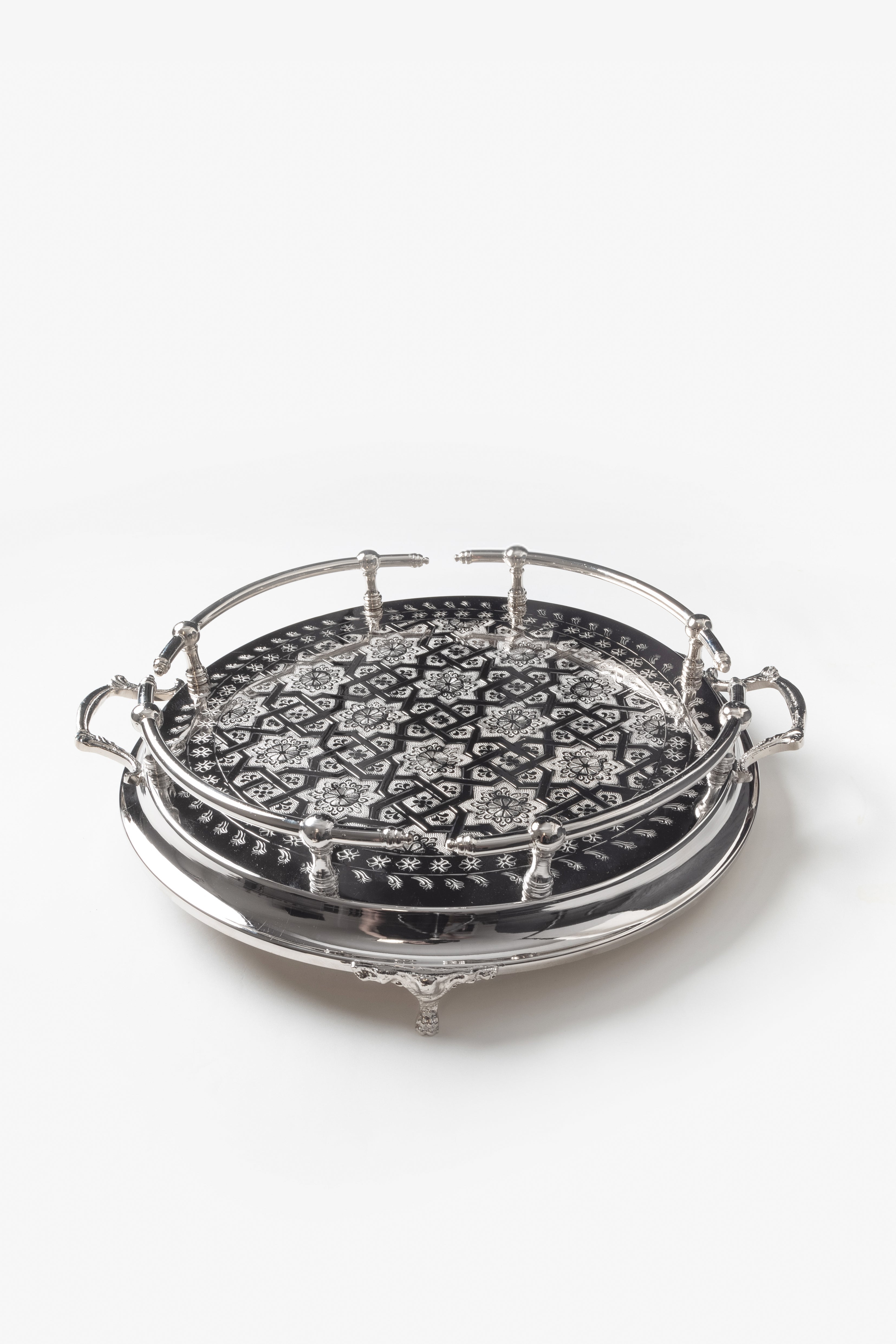 Sultana – Plateau marocain de luxe avec gravures traditionnelles