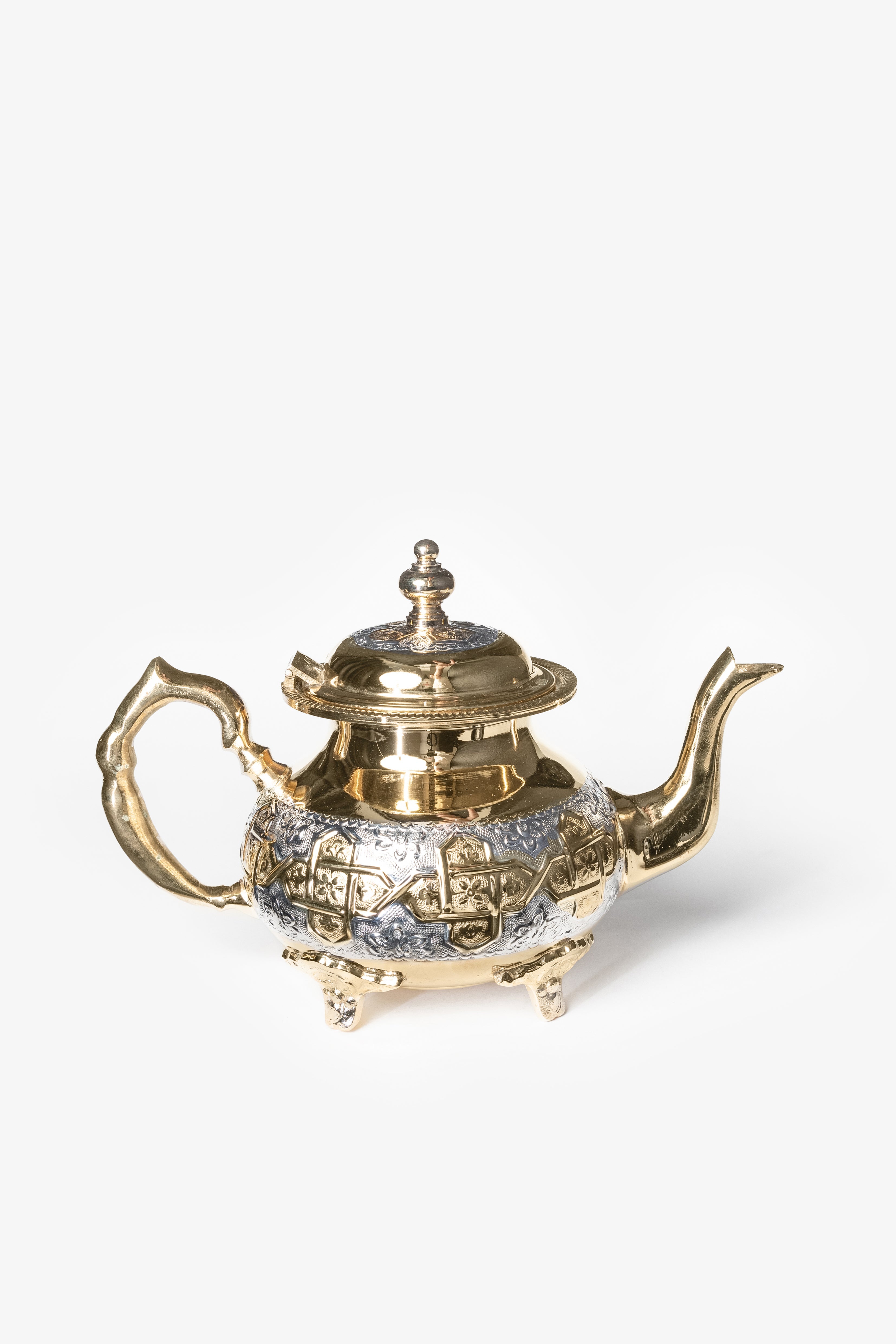 Faris Deluxe – Théière Marocaine à Pieds avec Gravures Traditionnelles