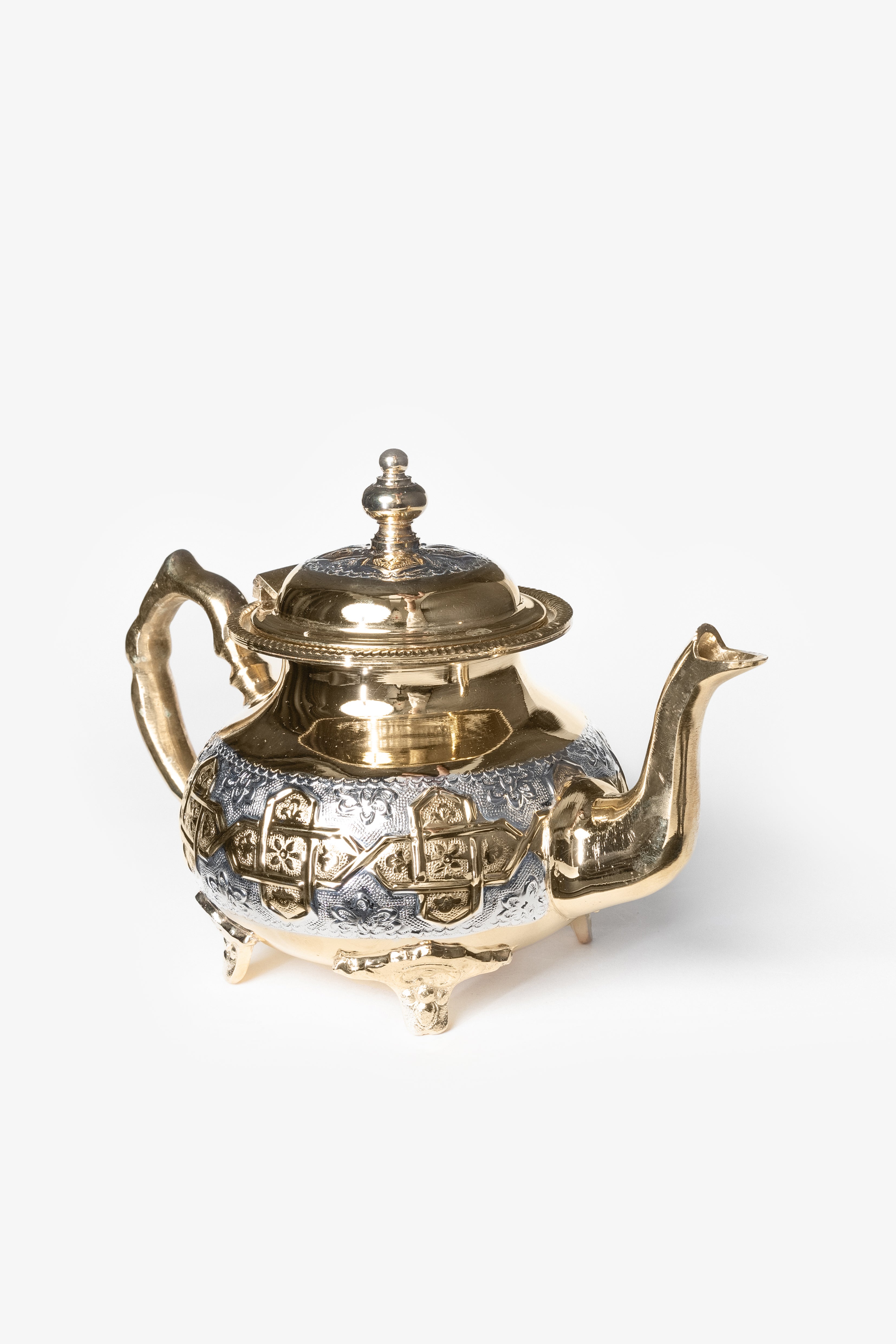 Faris Deluxe – Théière Marocaine à Pieds avec Gravures Traditionnelles
