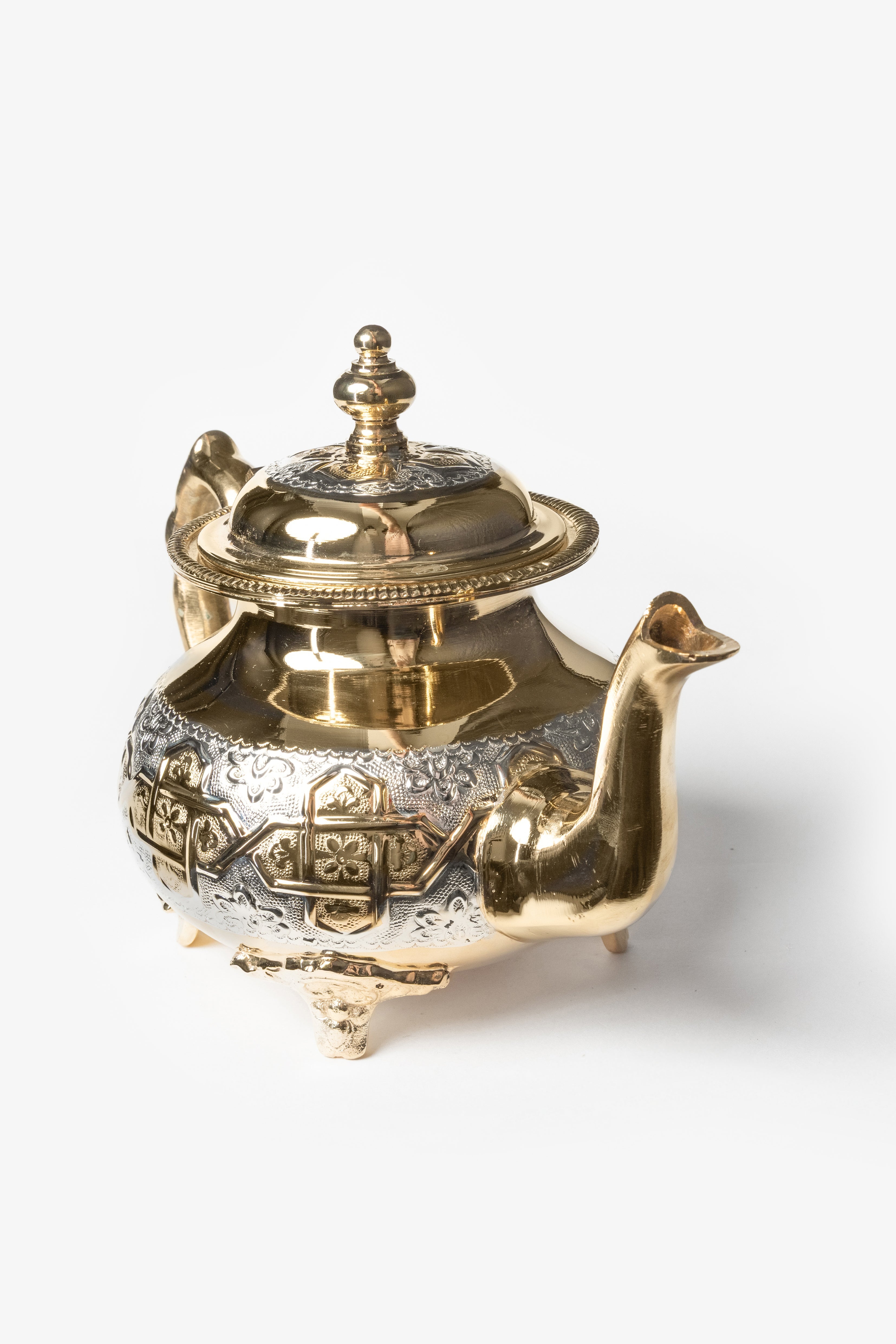 Faris Deluxe – Théière Marocaine à Pieds avec Gravures Traditionnelles